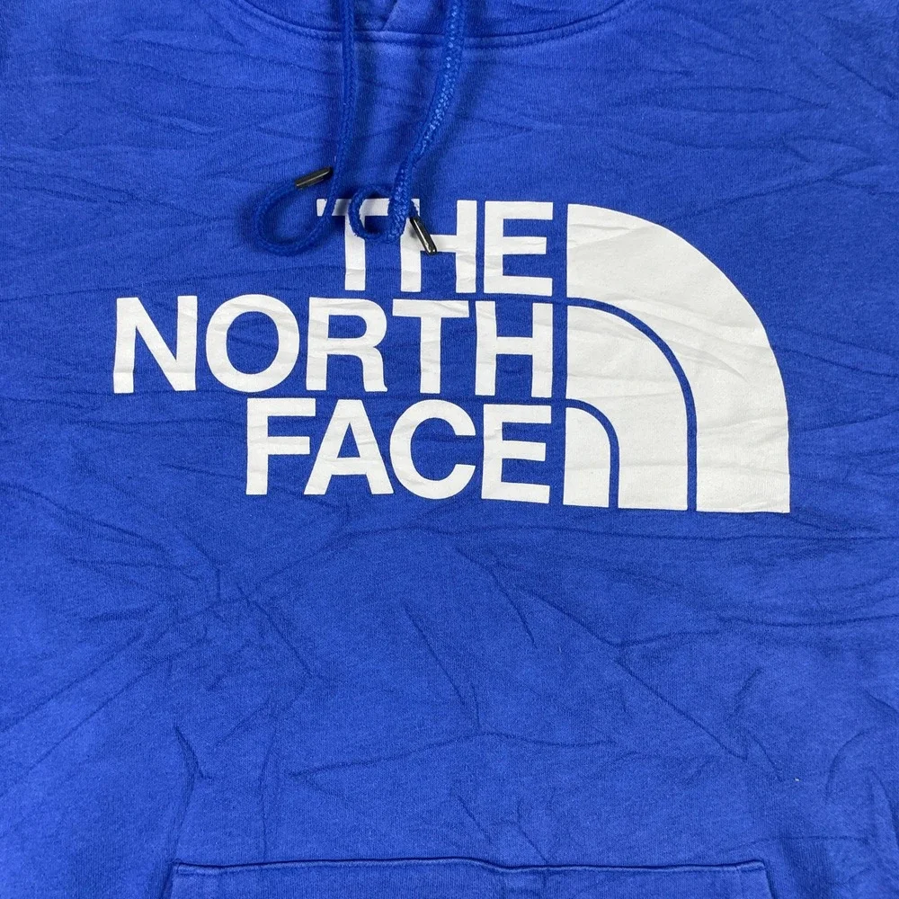 The North Face Hoodie Mens M Blue Half Dome Pullover Fleece Sweatshirt Outdoor